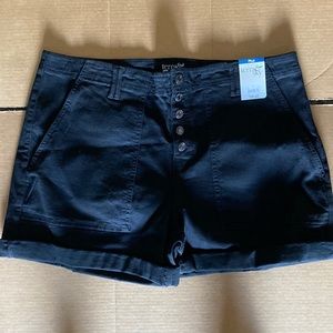 Terra & Sky Black Jean Shorts | Plus Size | 18W | Button Closure
